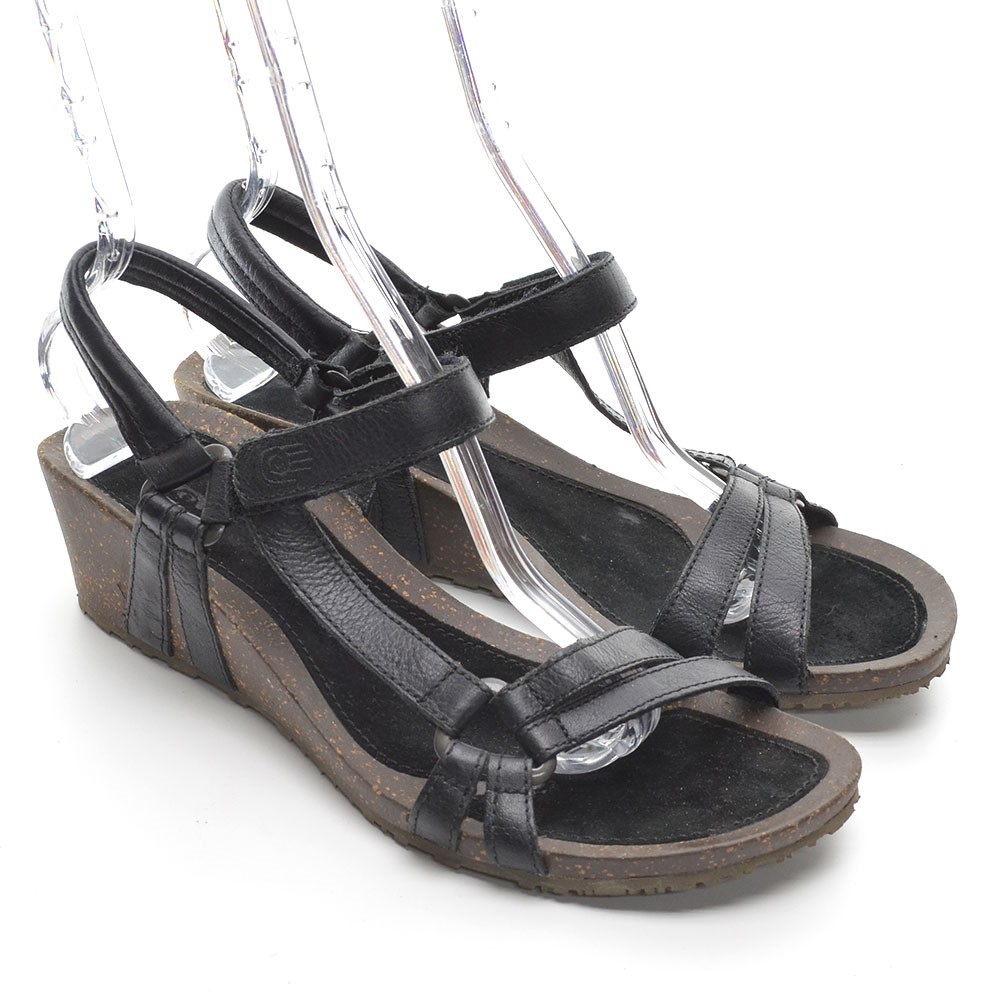 Teva Ventura Black Ankle Strap Wedge Sandals 11 / 42
